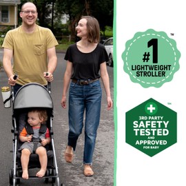 Summer Infant 3Dlite ST Convenience Stroller, Black & Gray - Lightweight Stroller with Steel Frame, Large Seat Area, Multi-Position Recline, Storage Basket - for Travel and More