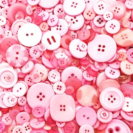 650Pcs Pink Buttons for Crafts Bulk Pink Craft Button for Crafting, Arts, DIY, Decor