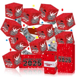 Graduation Surprise Money Explosion Box with Confetti,Red Pop Up Cash Gift Box,10Pcs Folding Bouncing Graduate Cash Boxes Money Gift for Graduating Cash Gifts Celebrations Graduate Party Supplies