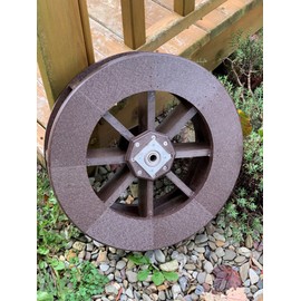 Amish-Made Small Round Chocolate Brown Poly Decorative Water Wheel