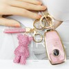 Rayslesan Cute Key Fob Cover with Rhinestone Bear Charm, Bling