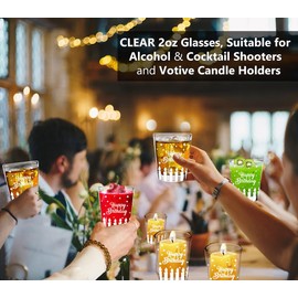 Bisyata Birthday Gift for Women and Men - Mom Dad Birthday Gifts - Happy Birthday Set of 2 Shot Glasses - Birthday Party Table Decorations for Women and Men - 2oz - With Gift Box