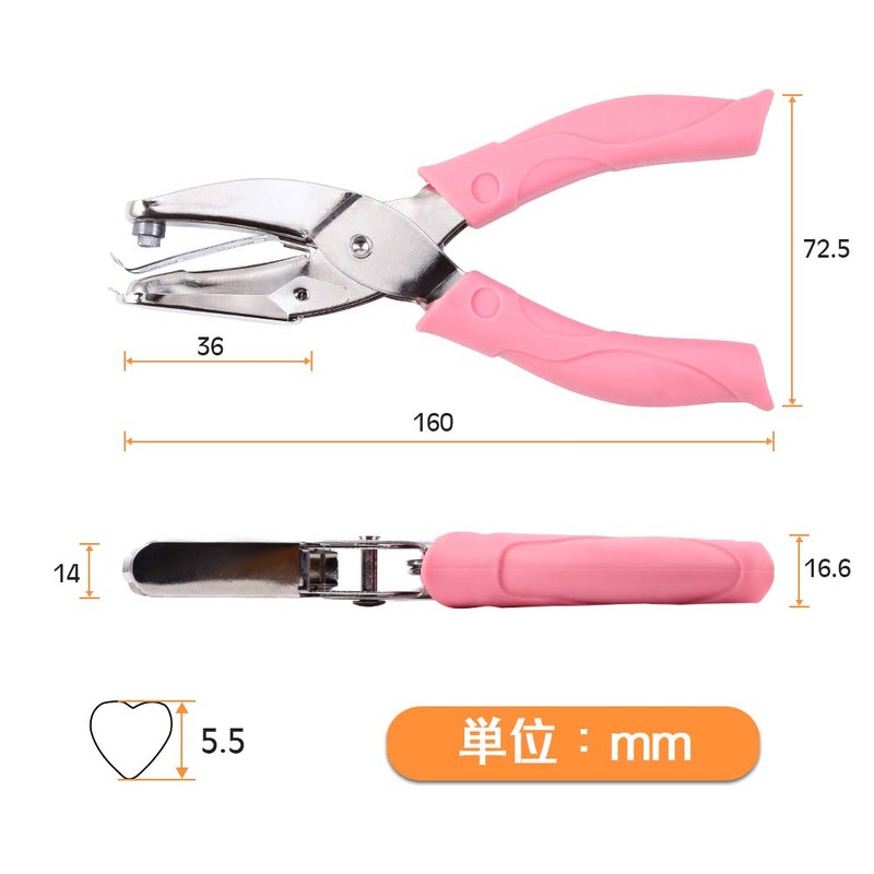 SPEEDWOX Hand Punch, Hollow Punch, Heart Punch, Plier Shape, 5