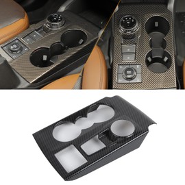 HTHE Center Console Rear Cup Holder Panel Cover Compatible with Ford Bronco Sport 2021-2024+ (Carbon Fiber Grain)