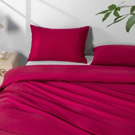 2 Pack Microfiber King Zipper Pillowcases, Soft Comfortable Not Shrink Wine Red Pillow Case, Breathable Pillow Cases Set of 2 (20x36 Inches)