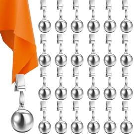 24 Pcs Tablecloth Weights Stainless Steel Tablecloth Clips Added Weights for Table Cover Family Home Dinner Lunch Outdoor Picnic Garden Patio Camping