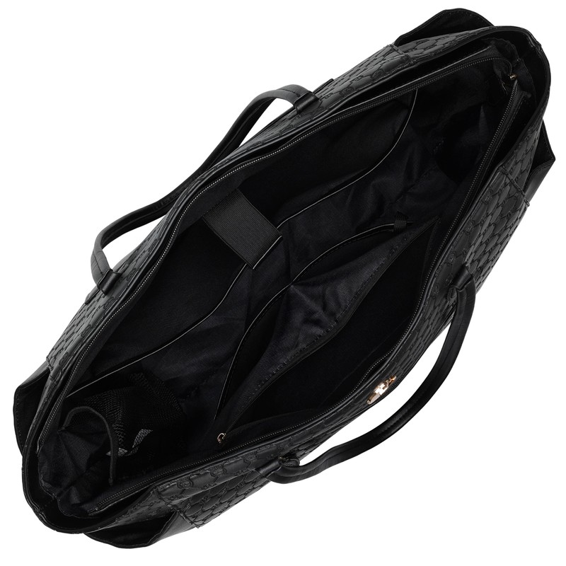 ELLE Compass 32L Vegan Leather Monogram Weekender Tote Bag