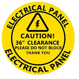 8 Inch Do Not Block Electrical Panel Decal,Caution Keep Area in Front of Electrical Panel Clear for 36 INCHES Sign for Business,Warehouse,Shop Area,15 Pcs Per Pack