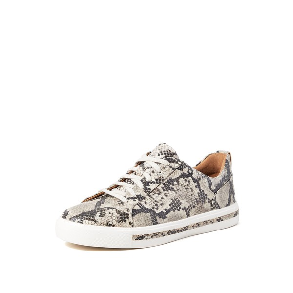 Clarks Women's Un Maui Lace Low-Top Sneakers, Multicolour Natural Snake Natural Snake, 3.5 UK