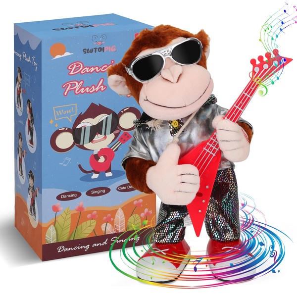 SWTOIPIG Plush Toy Electronic Monkey Toy for Children, Interactive Monkey