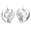 Heart Metallic Chrome Hammered Silver Women Earrings