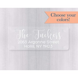 60ct - Return Address Clear Transparent Wedding Invitation Labels/Stickers/Seals (#530-C)