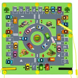 Furnizone Magnetic Toys Alphabet Maze, Montessori Toys for Kids Boys Girls 3 4 Year Old, Letter Puzzle Wooden Busy Board, Preschool Learning Activities Educational Toys, Sensory Toys for Kids 5-7