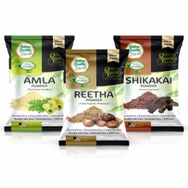 Online Quality Store Reetha Amla Shikakai Powder For Hairs - Reetha 150 Grams,Shikakai 150 Grams, Amla 100 Grams)