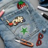 sourcing map Star Iron on Patches Embroidered Sew Patches 2.9/4.1/5.7x2.9/3.9/5.3cm