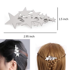 4 Pcs Vintage Star Hair Barrettes Snap Hair Clips Star Hair Pins for Women(Gold and Sliver)
