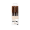 Copic Markers Multiliner Sepia Pigment Based Ink, 4-Piece Set