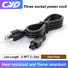 4FT(1.2m) Mickey Mous Power Cord, 3 Prong AC Power Cord, 10A 125V Power Cord Compatible with LG LED LCD Smart 1080p HDTV, Epson Printer Power Cable, 1Pack