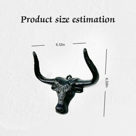 DZHPSRSZ 2 Pack Cowboy Hat Rack for Wall,Cast Iron Cowboy Hat Hanger,Western Longhorn Cowboy Hat Holder,Hat Hacks for Bedroom,Living Room(Black)
