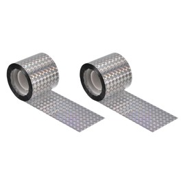 MECCANIXITY Bird Scare Tape,164 ft x 2 in PET Reflective Tape Ribbon Tape Laser Grid Double Sided Repelling Ribbon Keep Away Bird for Garden Farm Home,2 Roll