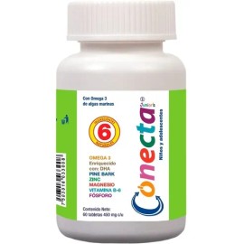 Vitaminas Niños Conecta Junior´s, Mejor Concentración 60 Tab Sabor Sin sabor
