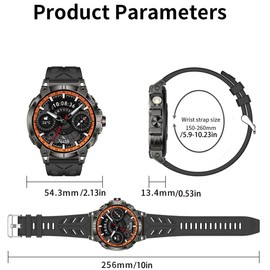 MYSHUN 1.85 Inch AMOLED Men's Smartwatch with Phone Function, Torch, 5ATM Smart Watch Activity Tracker with 123 Sports Modes, Blood Pressure, Sleep Monitor, Pedometer, Watch for iOS Android (Silver)