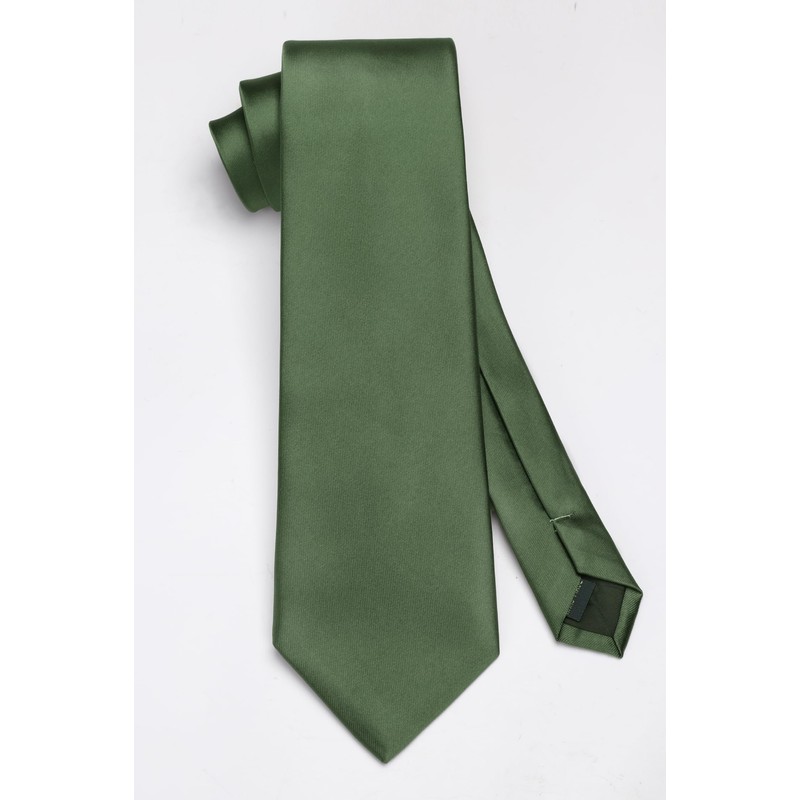 HISDERN Men's Tie Handkerchief Plain Tie & Pocket Square Set