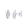 Elli Women's Silver 925 Sterling Silver Xilion Cut Feather Stud
