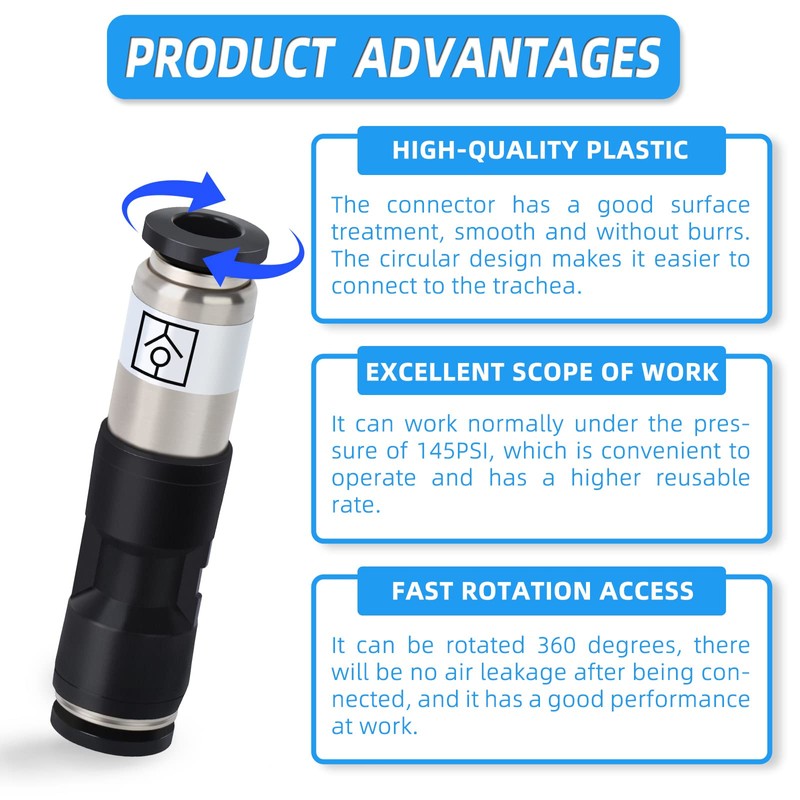 ERGAOBOY 2pcs 6mm Compressed Air Check Valve Connector Air Flow