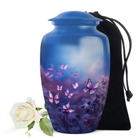 YATSKIA Purple Butterfly Urn - Cremation Urns for Human Ashes - Urn for Ashes Adult Male - Urn for Ashes for Women - Urns for Human Ashes, Decorative Urns Human Urns for Ashes