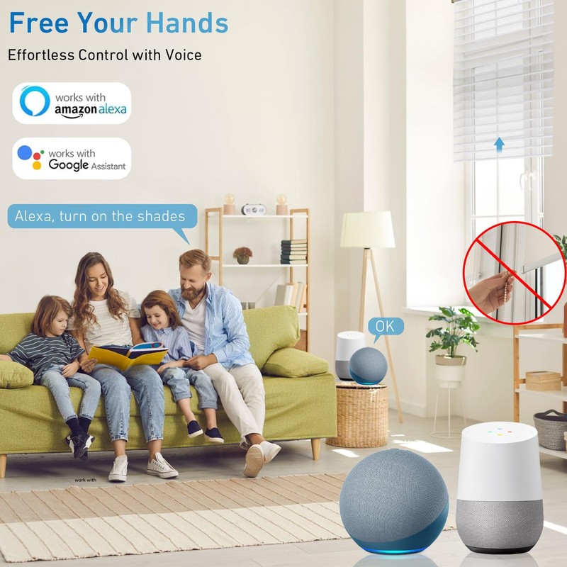 WiFi Smart Blinds Motor, 110V/120V Wired Smart Roller Shades Motor