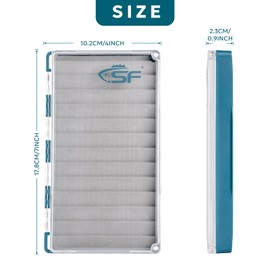 SF Fly Fishing Box Magnetic Closure Ripple Foam PC Material Clear Lid Trout Flies Fly Box Large Foam Fly Box