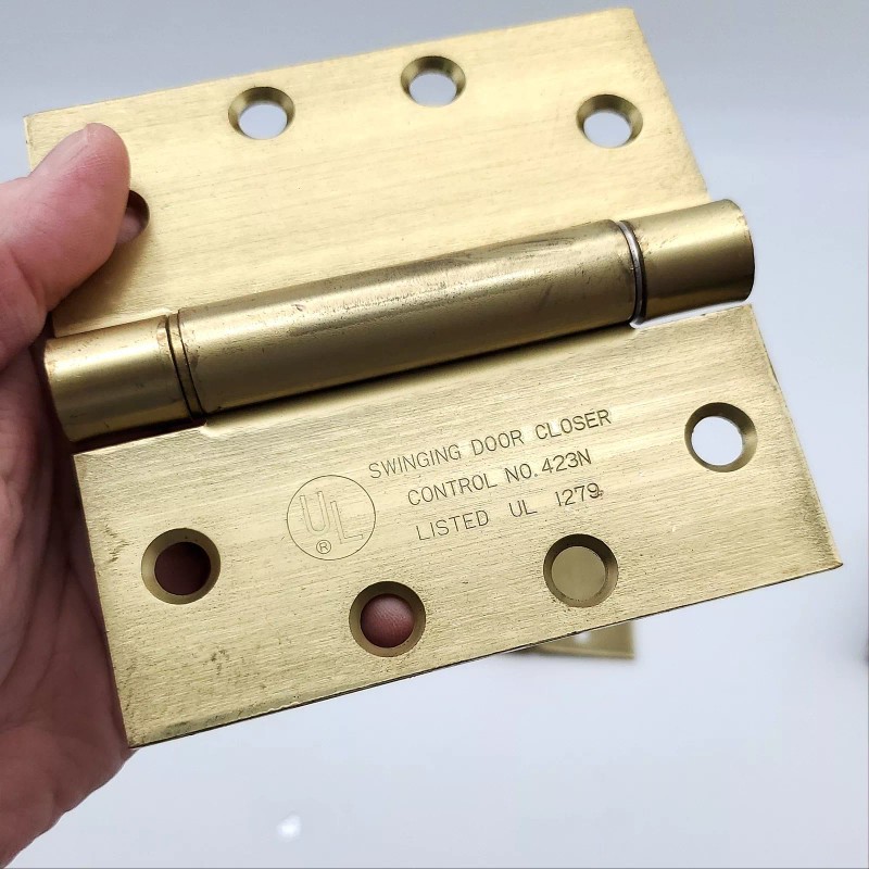 S. Parker UL1279 Self Closing Hinges 4.5" x 4.5" Satin