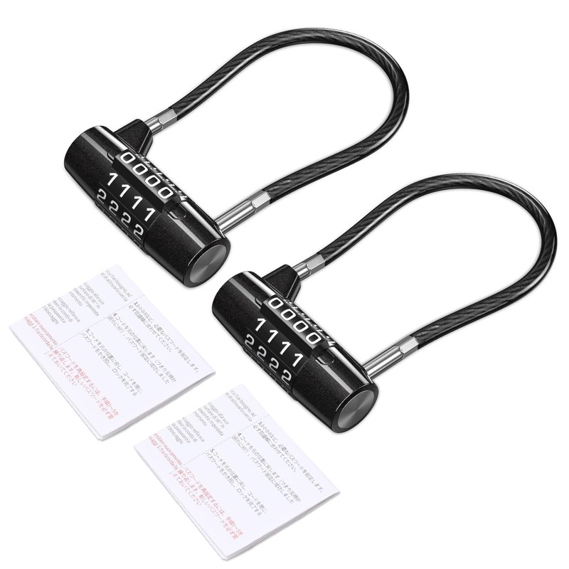Ankilo Long Shackle Padlock, 4 Digit Combination Padlock with Code,