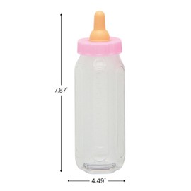 Fillable Pink Baby Bottles (12cm) 2 Pieces - Unique & Adorable Keepsakes, Perfect for Baby Showers, Gender Reveals, and Party Decorations
