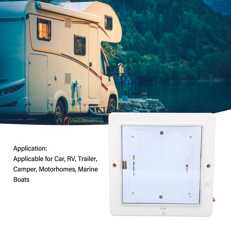 8x8 Inch DC 12‑24V Square RV Cabin Ceiling Lamp 9W