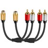 RCA Y Cable RCA Splitter, TEKERA Gold-Plated Plug Subwoofer 1
