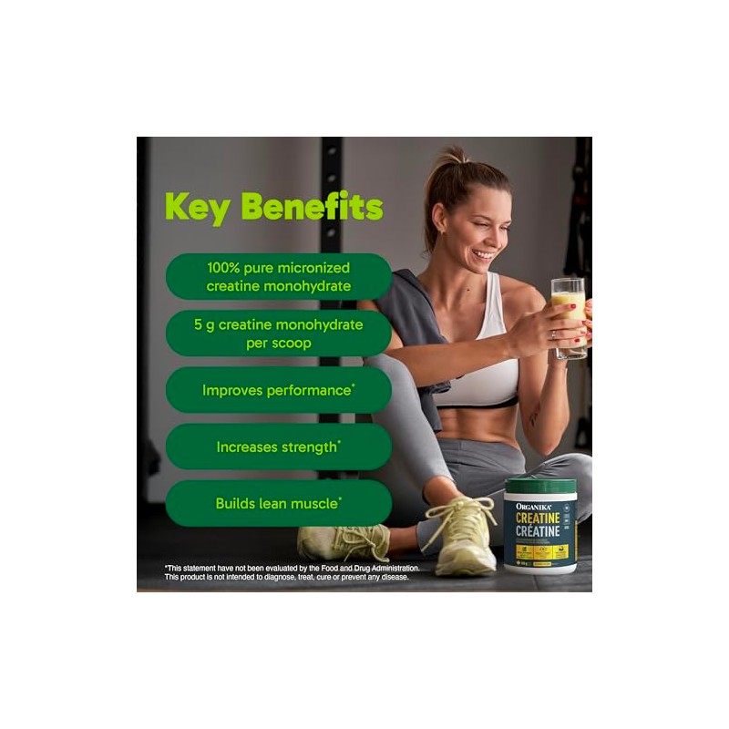 Organika Creatina Monohidratada Micronizada Alta Pureza Sin Sabor 500 g