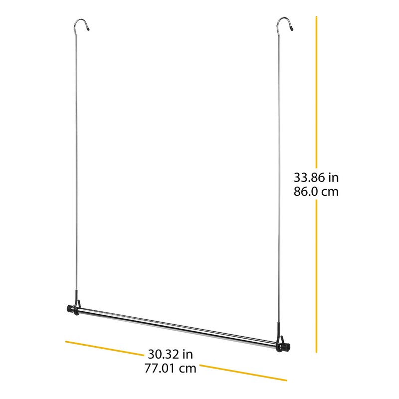 Whitmor Double Closet Rod - Heavy Duty Closet Organizer- Chrome