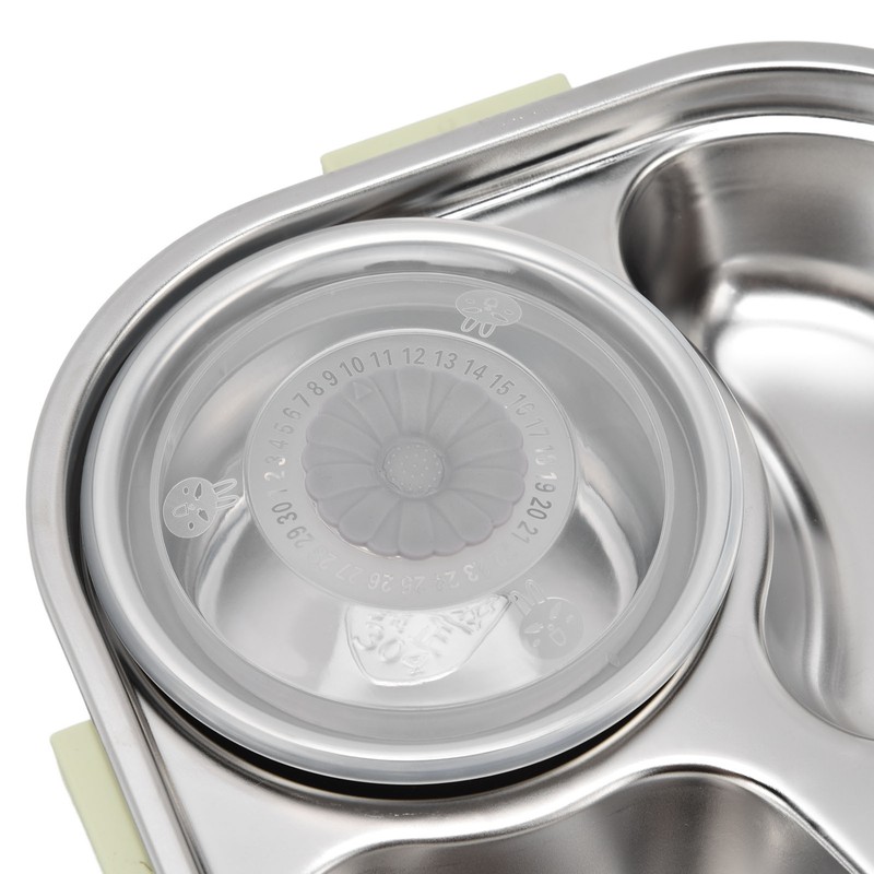 Portable Kids 304 Stainless Steel Lunch Box 1.3L Four Compartment
