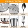Potchen 20 Pcs 304 Stainless Steel Plates and Bowls Sets