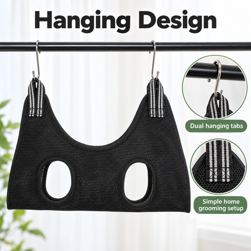 Pet Grooming Hammock for Nail Trimming – Adjustable Polyester Restraint