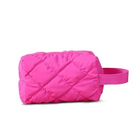 DOB SECHS Quilted Makeup Bag Cosmetic Bag Make up Pouch Cute Mini Handbag Travel Toiletry Bag for Women Checkered Organizer Purse