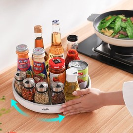 oylik Kitchen Rotation Rack Multi-function Can Rotate the Seasoning Storage Rack Thick Seasoning Bottle Seasoning Bottle Tray Storage Box Kitchen Shelf