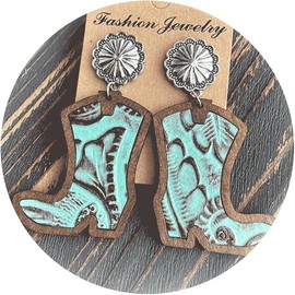 Cowboy Earrings for Women for Vintage Cowgirl Drop Dangle Earrings Jewelry (Style 1, One size)