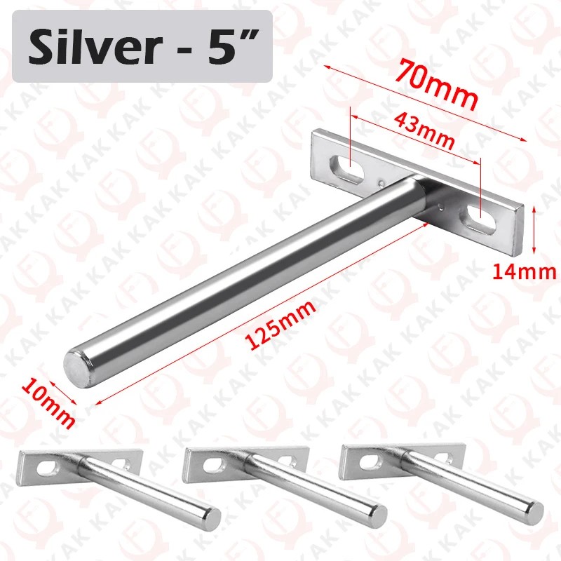 4PCS Invisible Floating Shelf Brackets Heavy Duty Solid Metal Hidden