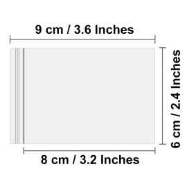 Resealable Plastic Bags, 160 μm Thick Ziplock Bags, Transparent Storage Bags, Reusable Ziplock Bags, Polyethylene Bags Sealable (200, 6 x 9 cm)