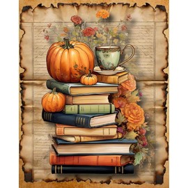 Amshem Fall Pumpkin Diamond Painting Kits,5D DIY Thanksgiving Diamond Art Painting Kits for Adults,Full Round Drill Diamond Dots for Home Decor 12x16inch