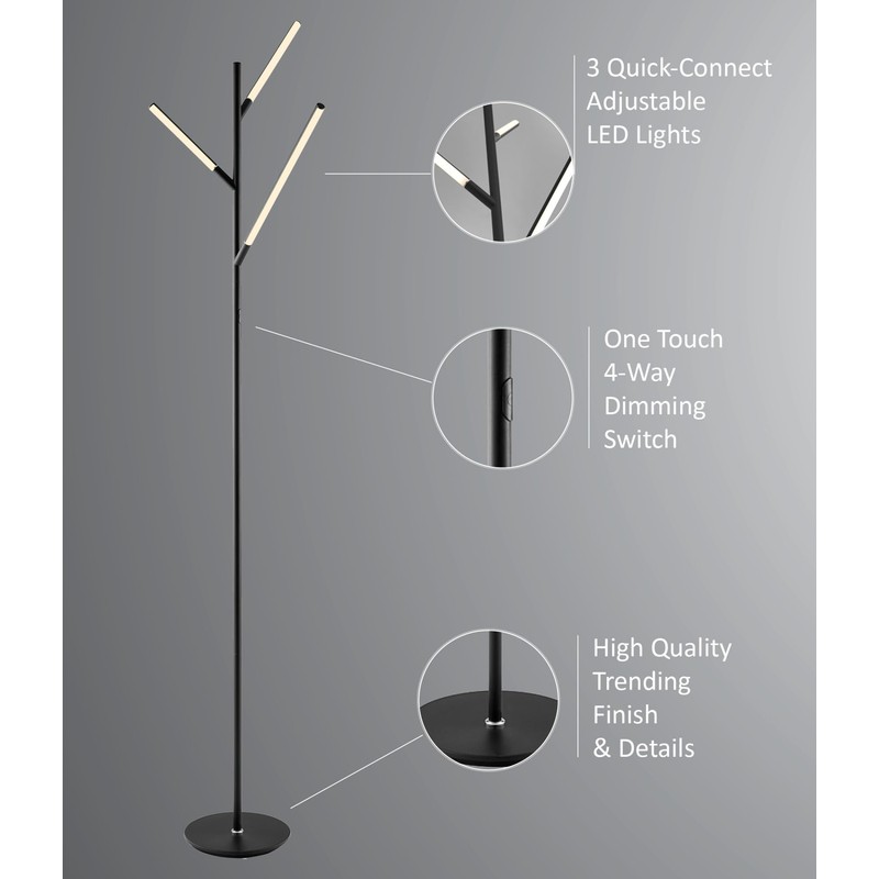 Lite Source Lorant 74 1/2" Black Metal LED Modern Tree