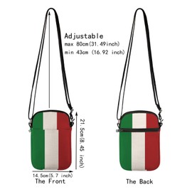 JXGZSO Italian Flag Crossbody Bag Italy Lover Gift Italy Trip Gift Italy Vacation Gift Italian Gift Italy Souvenir Gift (Italian Flag CB)